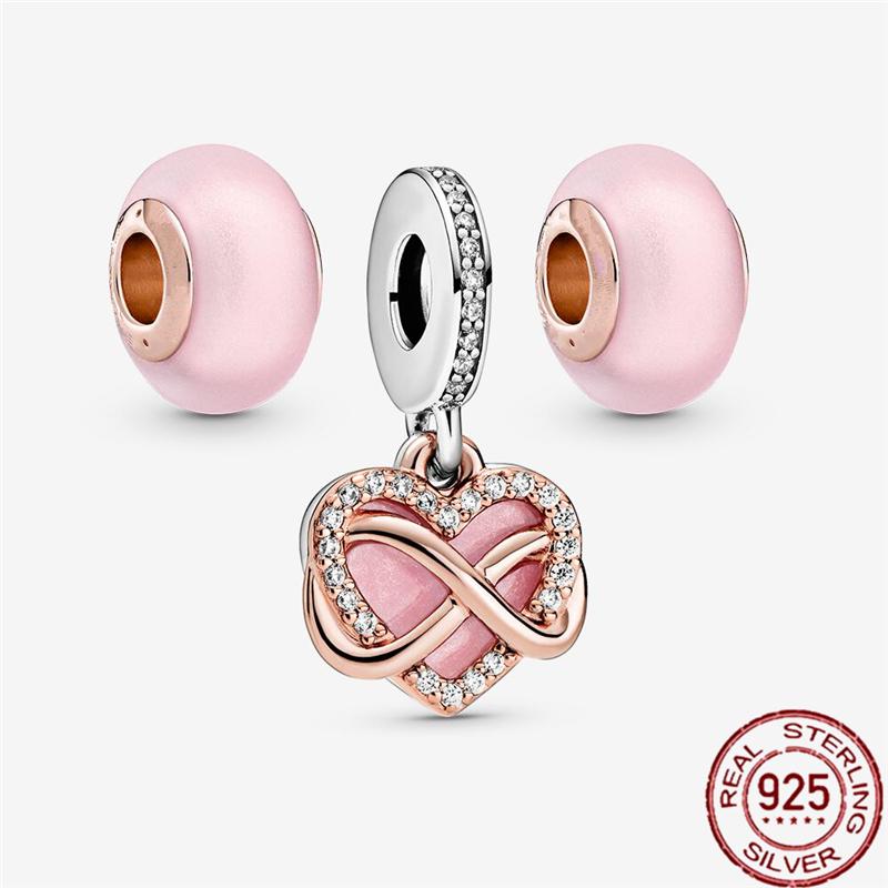 Other 925 Sterling Silver Matte Pink Infinity Heart Pendant Murano Glass Charm Set Fit Bracelet DIY Fine Jewelry Gift For Wome
Other 925 Sterling Silver Matte Pink Infinity Heart Pendant Murano Glass Charm Set Fit Bracelet DIY Fine Jewelry Gift For Wome