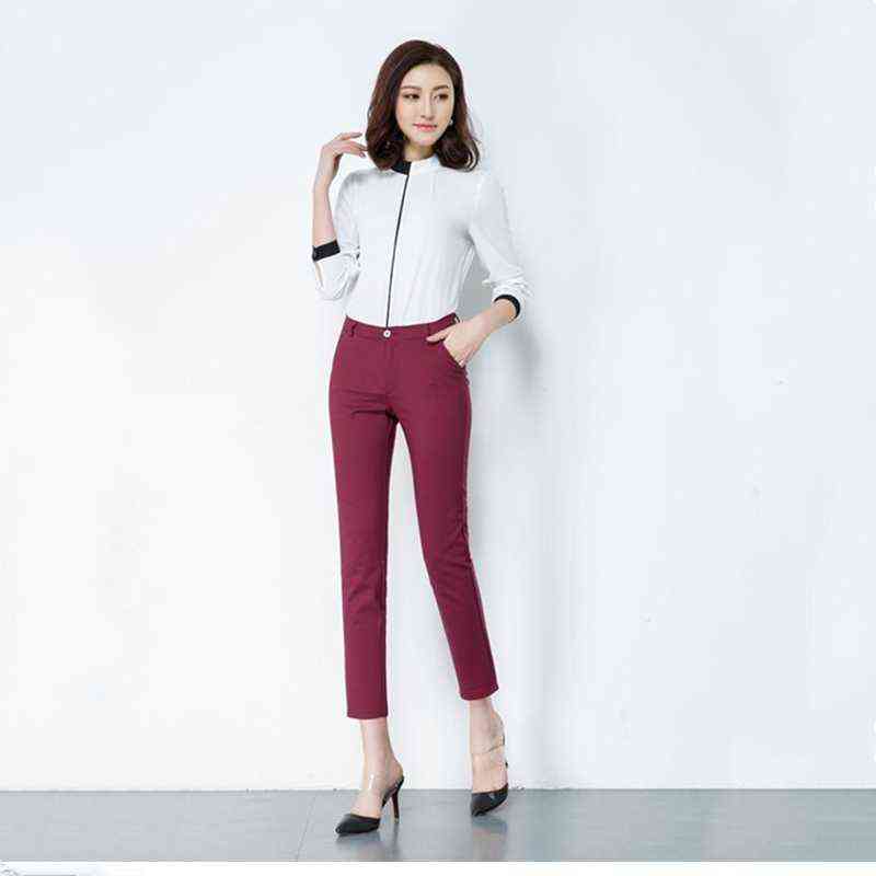 Office Lady Solid Pencil Pants Women Plus Size S-4XL Fashion Ankle-Length Trousers Spring Casual Slim Elastic Sweatpants Female 211115