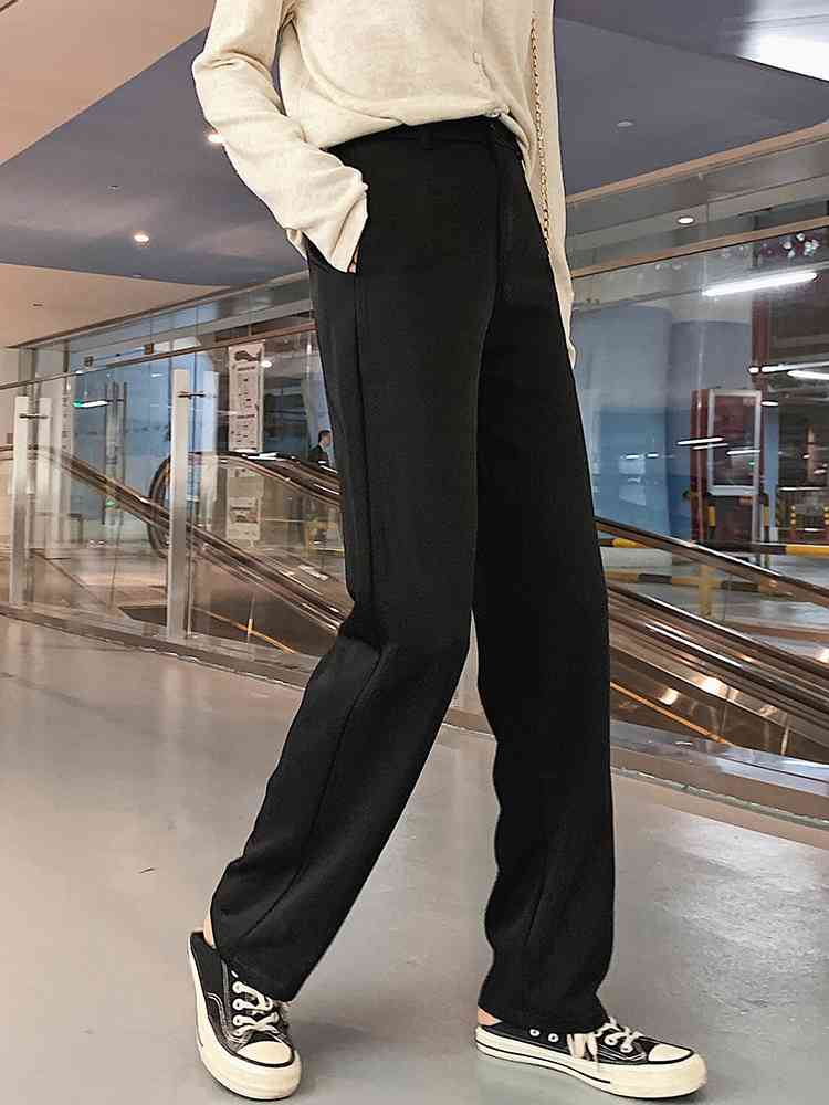 Fall pantalones mujer cintura alta wide leg pants plus size trousers cargo women Suit drape straight 7263 50 210427