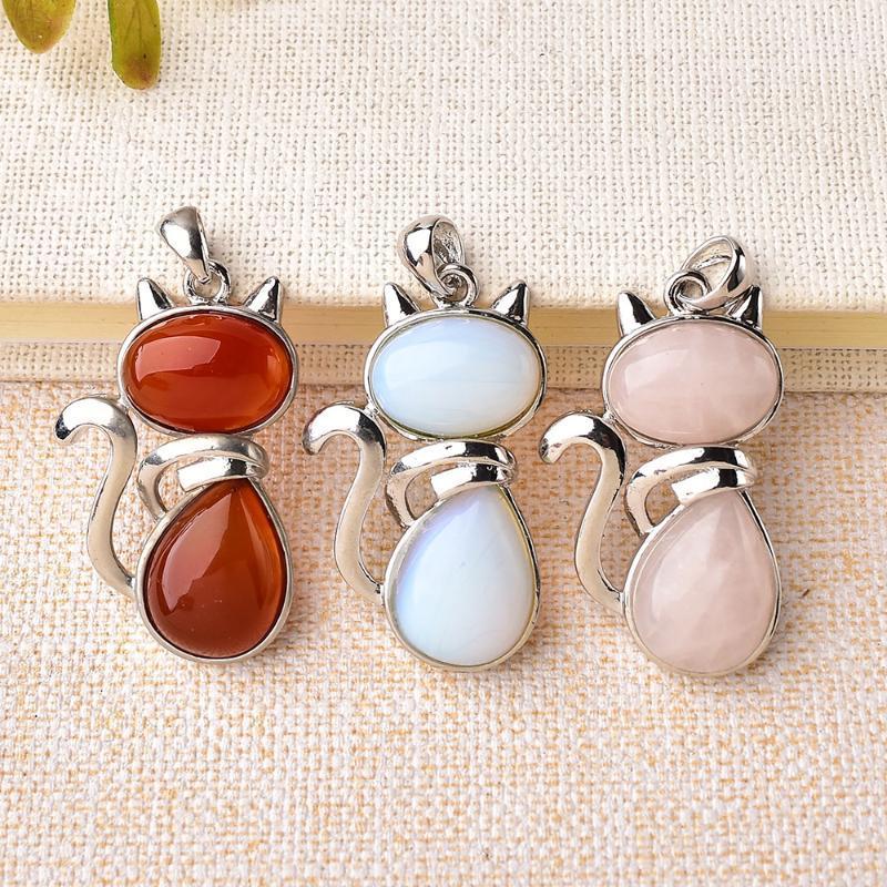 Decorative Objects & Figurines 1PC Fashion Quartz Crystal Cat Pendant Rose Malachite Tigers Eye Obsidian Pink Red Stone Agate For Women Mine
Decorative Objects & Figurines 1PC Fashion Quartz Crystal Cat Pendant Rose Malachite Tigers Eye Obsidian Pink Red Stone Agate For Women Mine