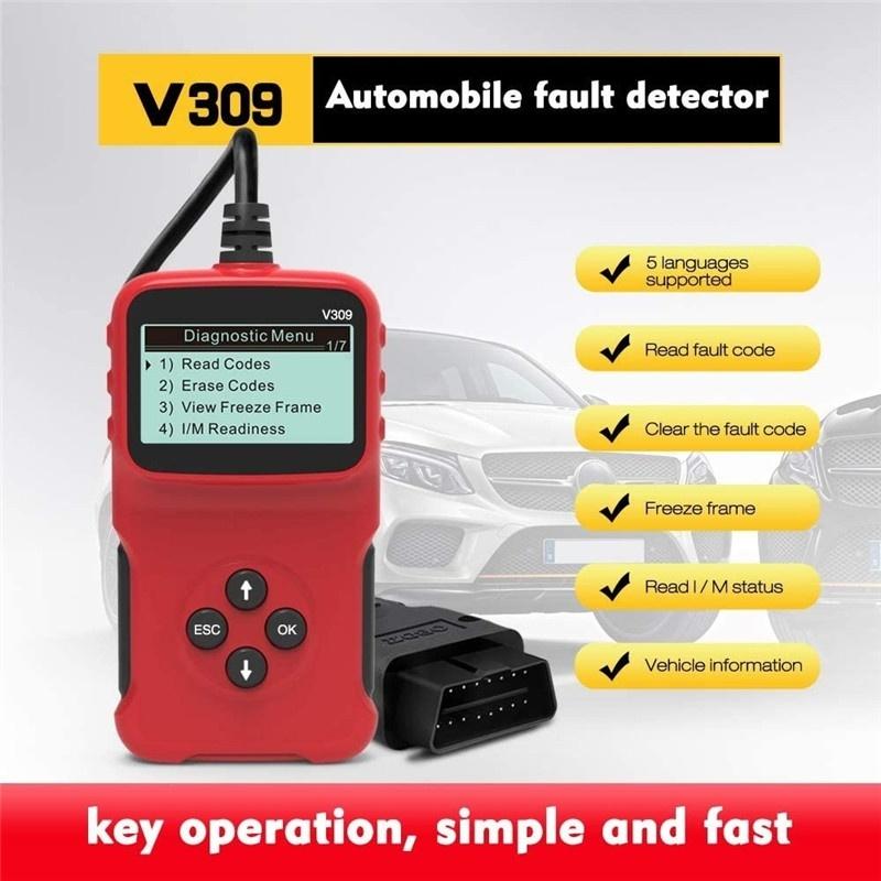 Code Readers & Scan Tools V309 OBD2 OBDII Auto Car Diagnostic Scanner Handheld Fault Reader Repair Tool Universal