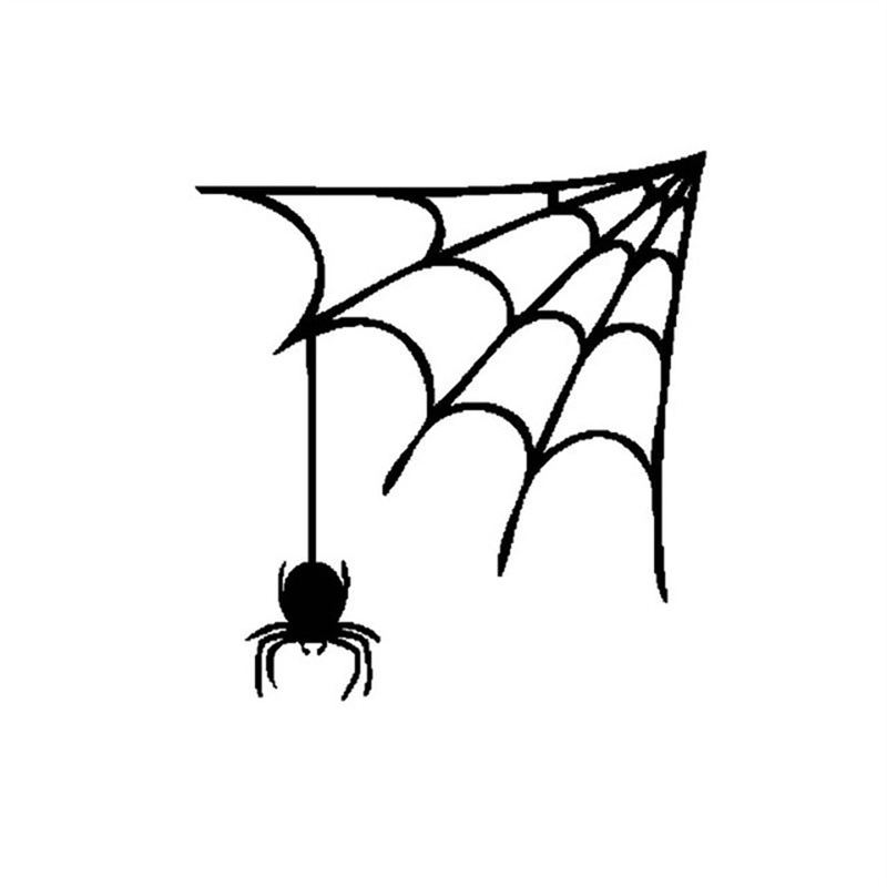 Spiderweb Hanging Car Stickers 13CM*13.9CM Spiders Graffiti Decals For Auto Racing Truck Laptop Guitar Party Bar Wall Office Door Window Decorations D