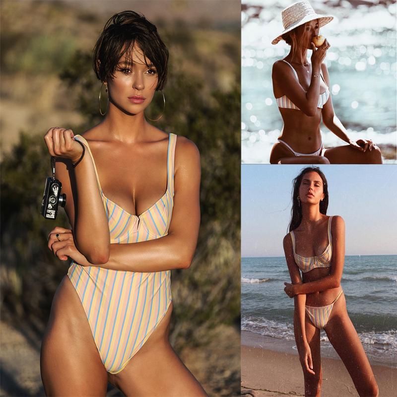Women' Swimwear Hirigin Sexy Stripes Bikini Set 2021 Women Summer Padded Bra One Piece Swimsuit Beach Bahing Suit, A bikini set
Women' Swimwear Hirigin Sexy Stripes Bikini Set 2021 Women Summer Padded Bra One Piece Swimsuit Beach Bahing Suit, A bikini set