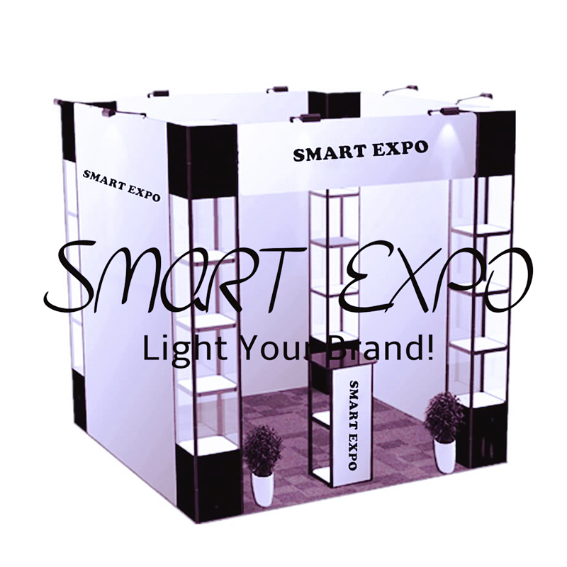 Business Event 10ft*10ft Exhibition Kiosk Trade Advertising Display Stand with Full Color Printing Portable Carry Bags