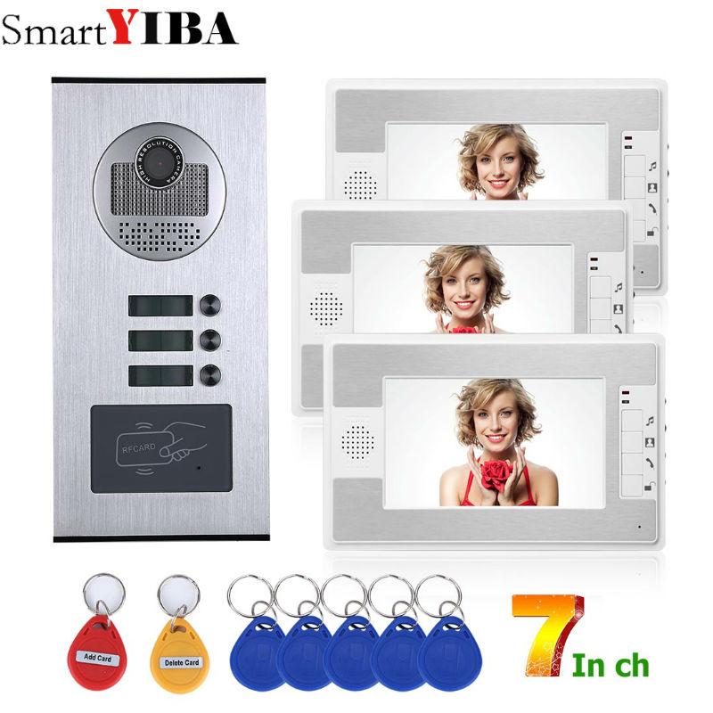 SmartYIBA 7"Video Intercom 3 Buttons Door Camera Bell For Units Household Apartment RFID Video Phone Interphone Kits Phones
SmartYIBA 7"Video Intercom 3 Buttons Door Camera Bell For Units Household Apartment RFID Video Phone Interphone Kits Phones