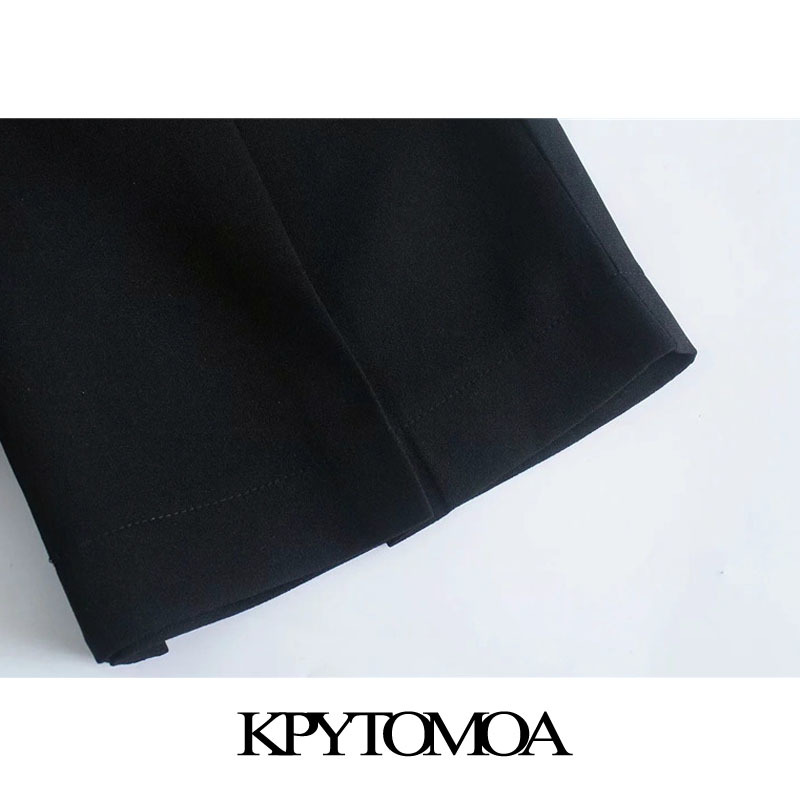 Women Chic Fashion Side Pockets Pleated Bermuda Shorts High Waist Zipper Fly Female Short Pants Mujer 210420