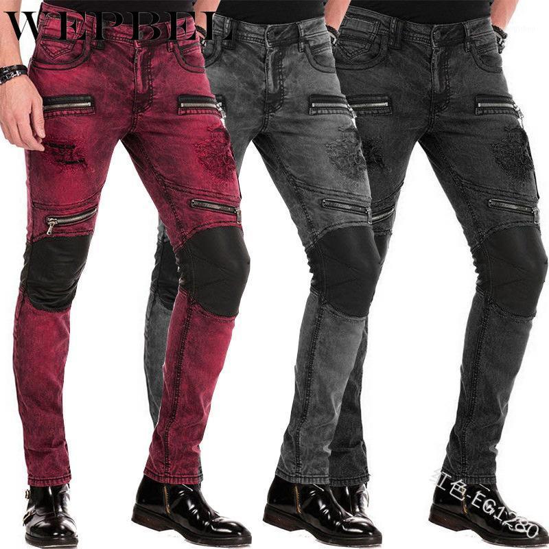 Men's Jeans WEPBEL Punk Vintage Men Skinny Denim Pants Multi Zipper Pockets Patchwork Rock Roll Ripped Hose Long, Black
Men's Jeans WEPBEL Punk Vintage Men Skinny Denim Pants Multi Zipper Pockets Patchwork Rock Roll Ripped Hose Long, Black