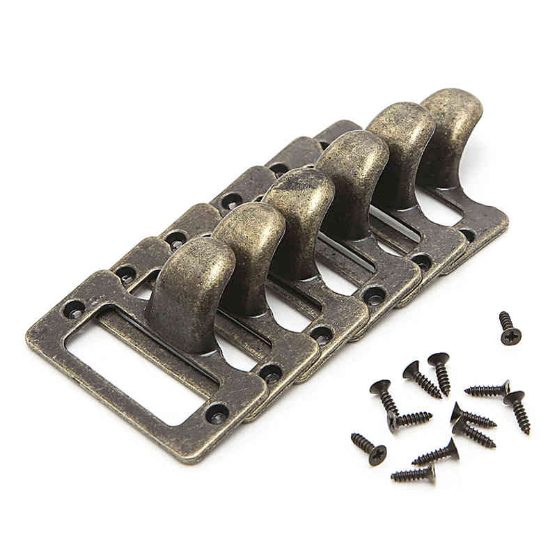 6x Handle File Name Card Cabinet Label Holder Antique Brass Load Frame 40JA