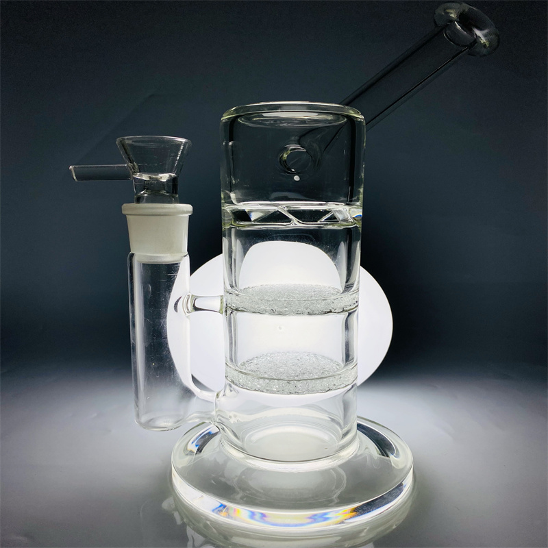 High quality bong glass hookah with two sintering discs and turbo perc titanium nail & quartz rod bowl sidecar drill (GB-444-1) 
High quality bong glass hookah with two sintering discs and turbo perc titanium nail & quartz rod bowl sidecar drill (GB-444-1)