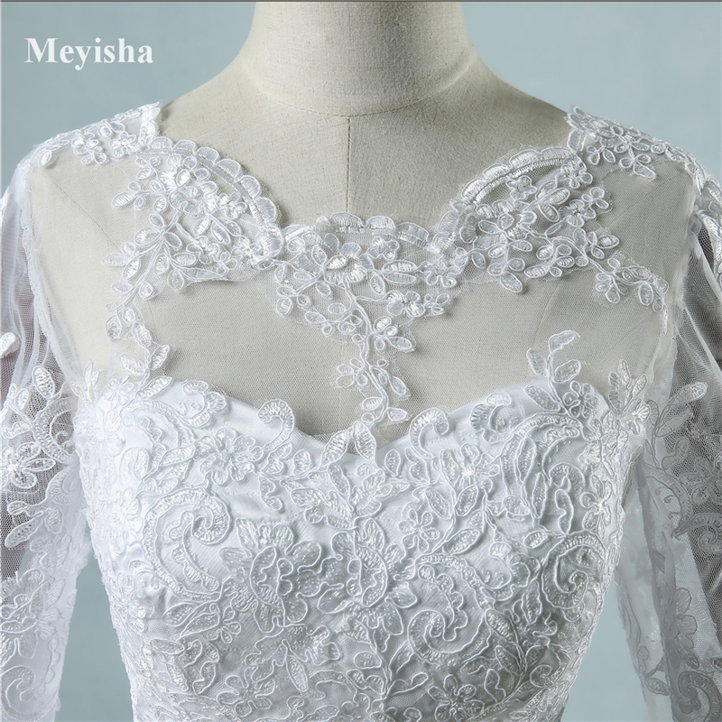 ZJ9065 2021 White Ivory Ball Gown Wedding Dresses Big Good Quality Appliqued Lace Tulle Girl Princess Size 2-26W