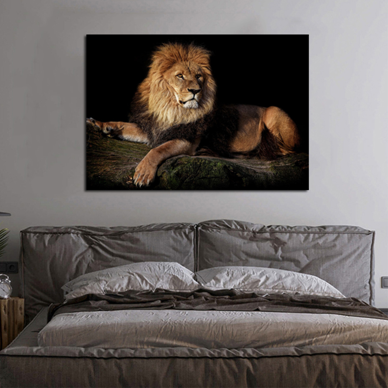 Lying Lion Modern Home Decoration Animal Posters And Prints Canvas Painting Wall Art Pictures For Living Room Bedroom