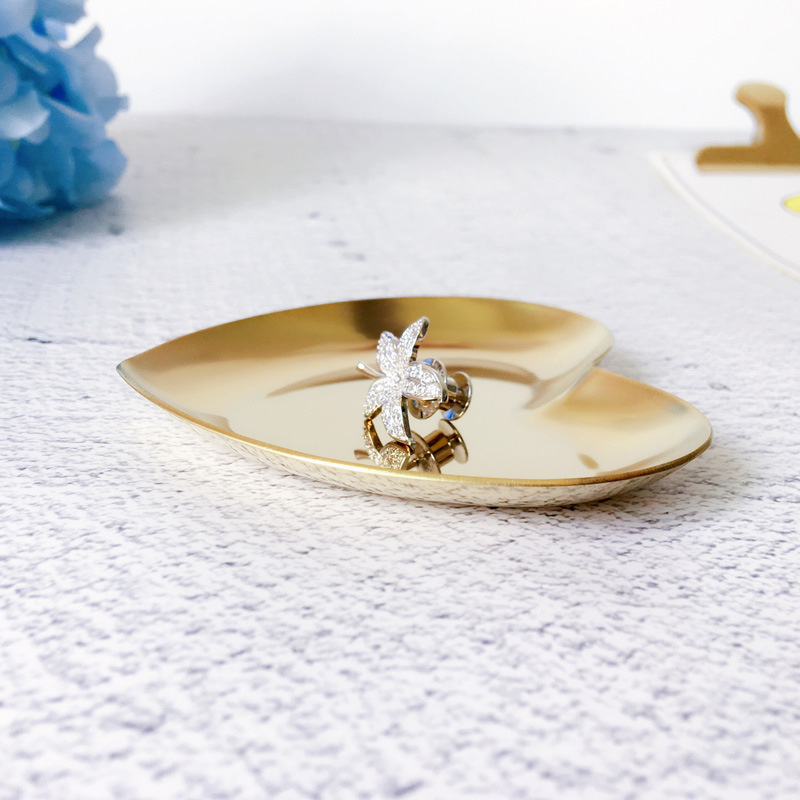Jewelry Tray Display Tray Heart Shape Wed Plate Colored Metal Plates Storage