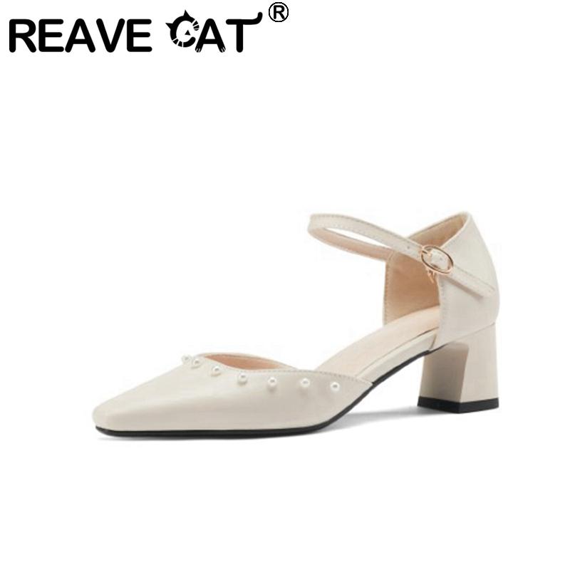 Dress Shoes REAVE CAT 2021 Ladies Pumps Pointed Toe Mary Jane Pearl 56 Cm Block Thick Heels Elegant Buckle Comfortable Big Size 48 US17, Black
Dress Shoes REAVE CAT 2021 Ladies Pumps Pointed Toe Mary Jane Pearl 56 Cm Block Thick Heels Elegant Buckle Comfortable Big Size 48 US17, Black