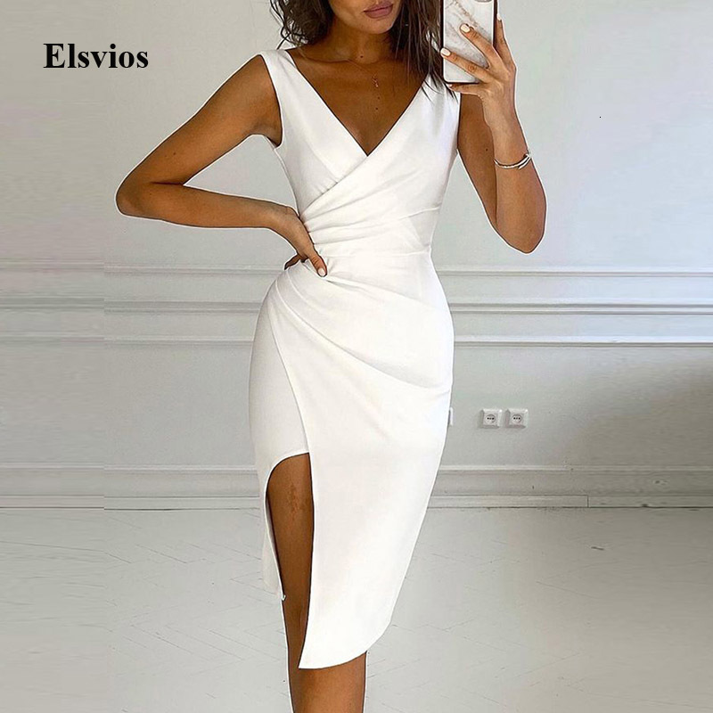 Casual Dresses Summer Elegant Sleeveless Solid Party Women Sexy Deep V-Wrap Slim Split 2021 Office Lady Drape Bodycon Vestido V5II, 01 white
Casual Dresses Summer Elegant Sleeveless Solid Party Women Sexy Deep V-Wrap Slim Split 2021 Office Lady Drape Bodycon Vestido V5II, 01 white
