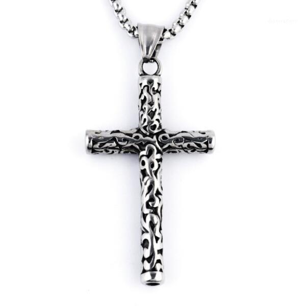 Engraved Vintage Cross Pendant Necklace European And American Stainless Steel Alloy Chains
Engraved Vintage Cross Pendant Necklace European And American Stainless Steel Alloy Chains