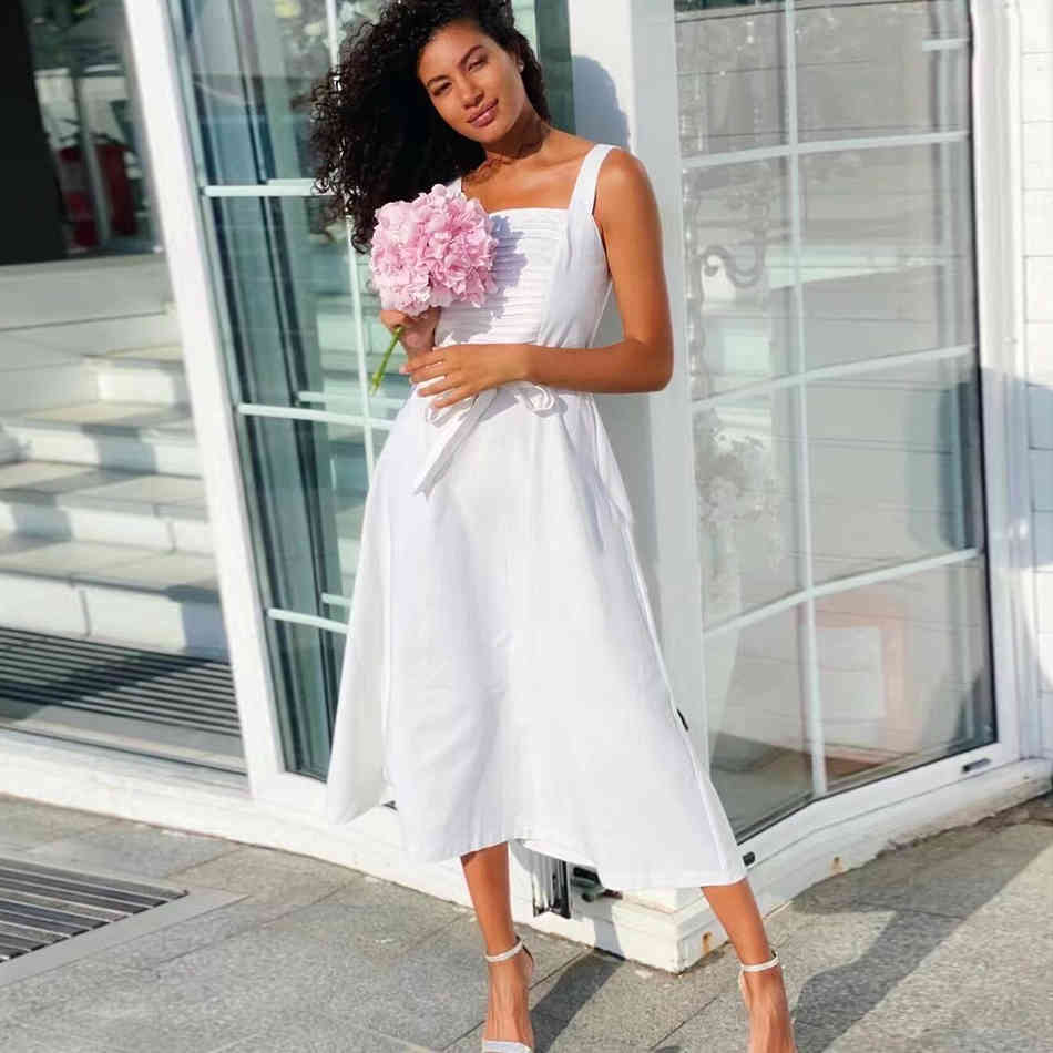 Free Black Elegant Strap Midi Dress Summer Women's High Waist Lace A-line Vacation Evening Party Vestido 210524