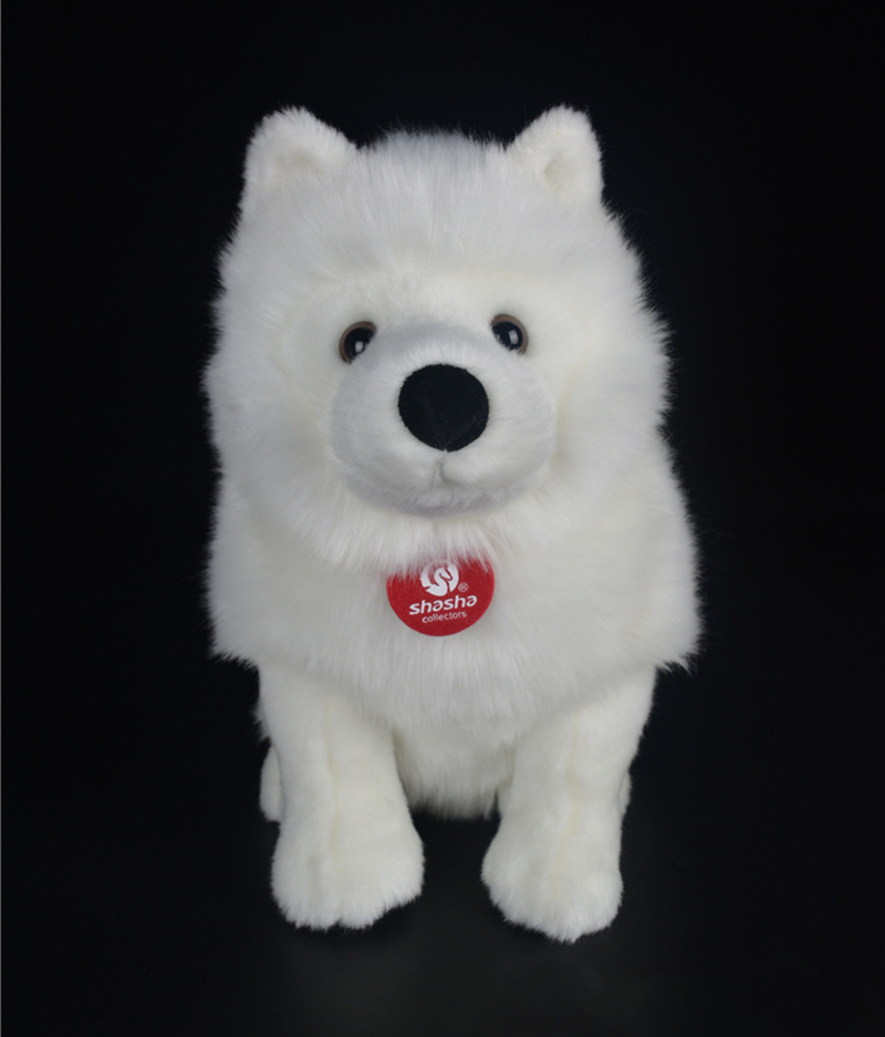 28cm Lifelike Samoyed Stuffed Toys Cute Simulation White Dog Puppy Plush Animals Toy Birthday Christmas Gifts Y200723
