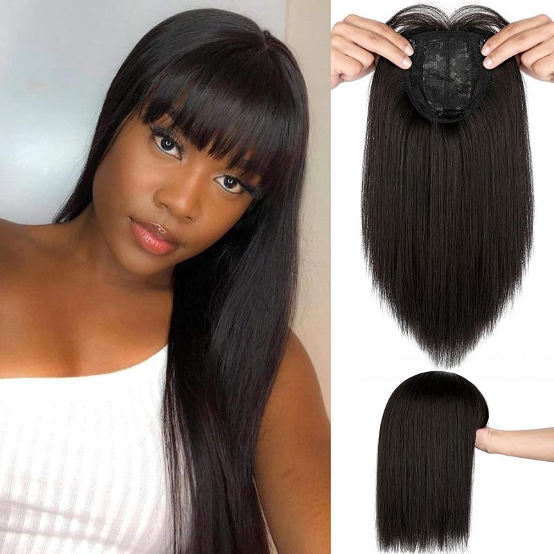 Synthetic Wigs XBwig Hair Toppers Clip Topper Natural Straight Black Brown 3 Clips With Bangs Fake 2021Hairpiece, F150 1
Synthetic Wigs XBwig Hair Toppers Clip Topper Natural Straight Black Brown 3 Clips With Bangs Fake 2021Hairpiece, F150 1