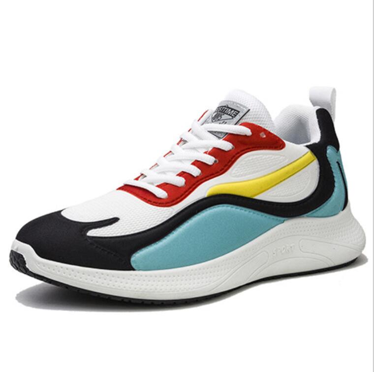 Breathable mesh casual shoes men's outdoor hiking shoes black and white color matching fashion sport sneakers casual sandshoes