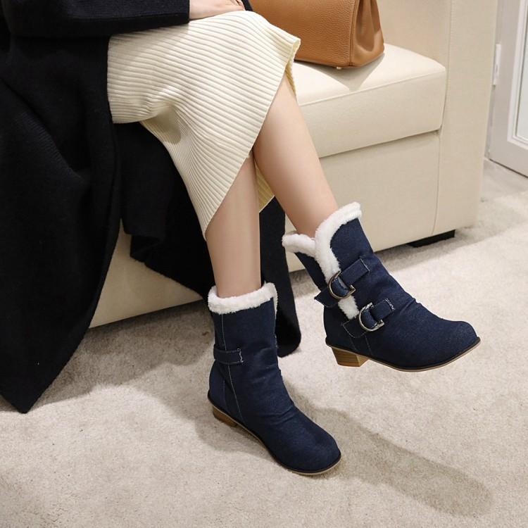 Boots Foreign Trade Large 46 47 48 Women's Small 31 32 33 Versatile Medium Heel Thick Winter Womens Snow