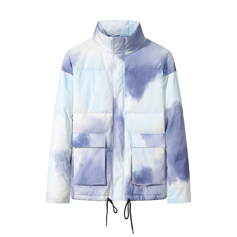 Winter Gradient Down Jacket Men's and Women's Stand Collar Fashion Colorful Down Coat