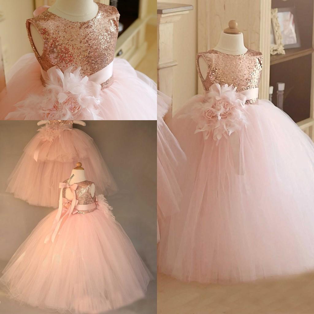 Princess Light Pink Sequins Flower Girls Dresses Jewel Neck Hand Made Ruffles Kids Formal Gowns Birthday Party Wear For Wedding, Brown
Princess Light Pink Sequins Flower Girls Dresses Jewel Neck Hand Made Ruffles Kids Formal Gowns Birthday Party Wear For Wedding, Brown