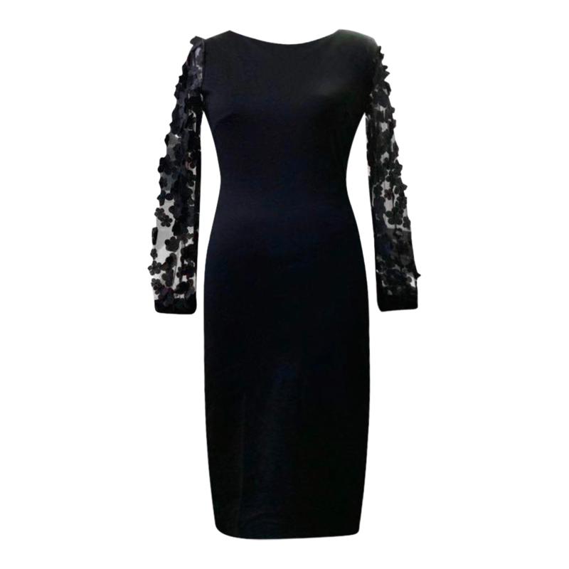 Women Sexy Boho Dress Slim Cross Applique Contrast Mesh Sleeve Tight Belt Casual Beach Summer Party Dresses
