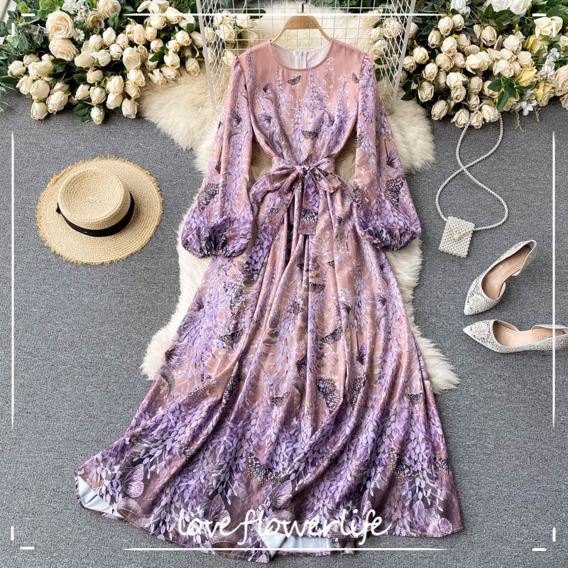 LoveFlowerLife Clothing Vestidos Runway Dress Women Vintage Lantern Sleeve O-Neck Printing Maxi Long Dress Woman 210521, Purple
LoveFlowerLife Clothing Vestidos Runway Dress Women Vintage Lantern Sleeve O-Neck Printing Maxi Long Dress Woman 210521, Purple