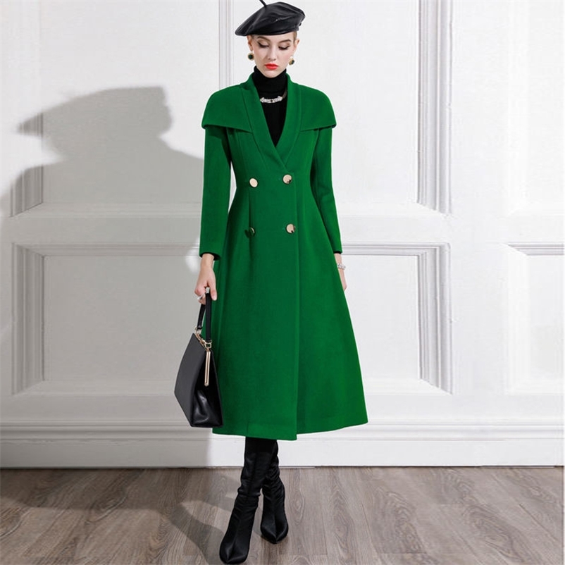 Winter Women Double Breasted Woolen High Waist Coats Female Green Design Streetwears Office Lady Warm Outerwear 210517
Winter Women Double Breasted Woolen High Waist Coats Female Green Design Streetwears Office Lady Warm Outerwear 210517