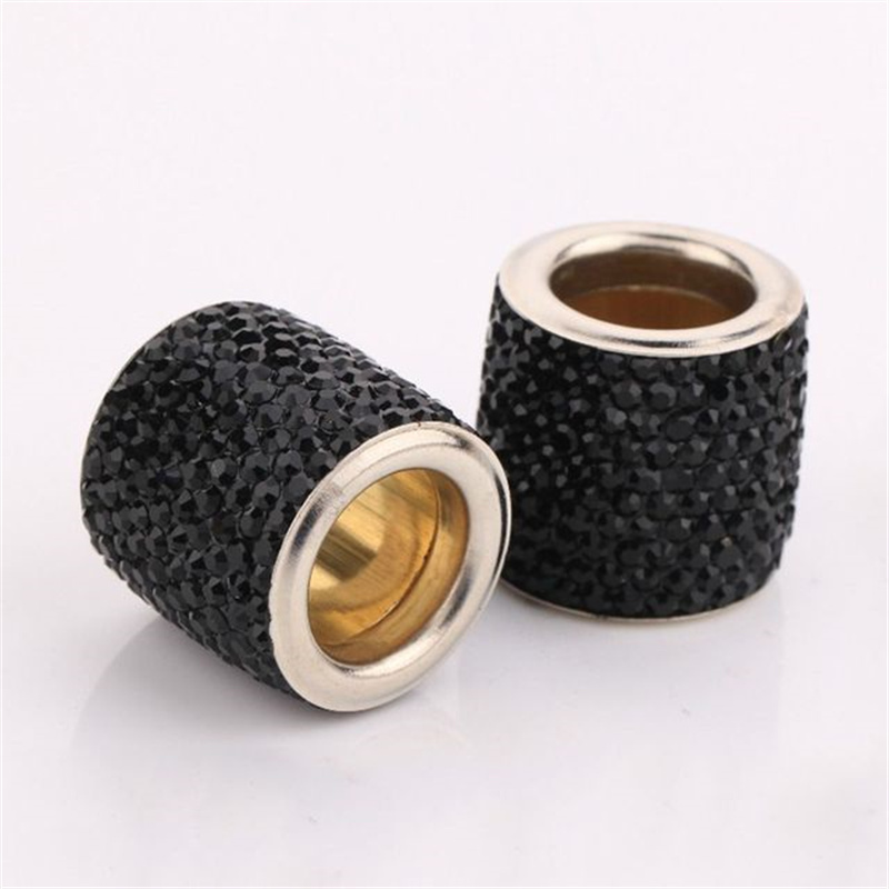 Crystal Rhinestone Auto Seat Headrest Ring Collars Charms Diamond Bling Decorate Car Interior Accessories For Women Girls Universal