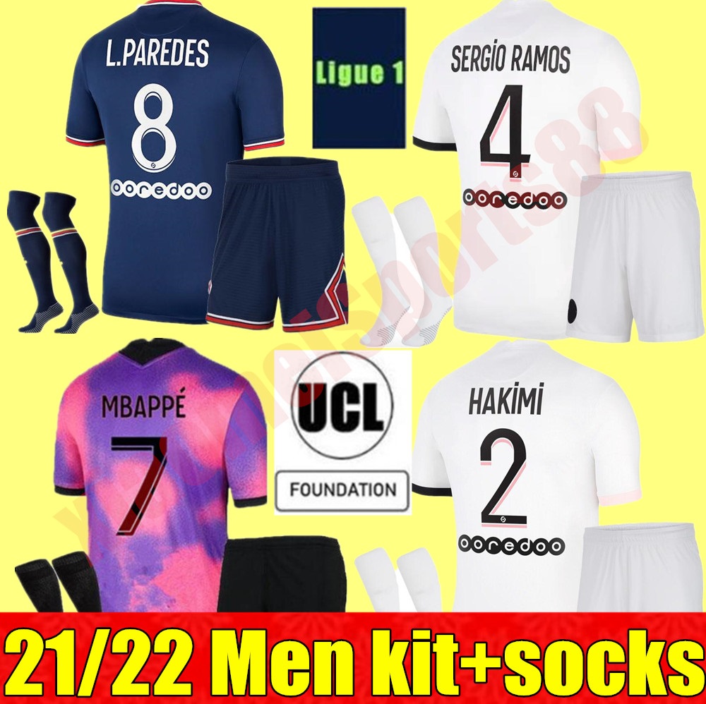 Maillots football adult kits 2021 2022 Paris soccer Jerseys 21 22 SERGIO RAMOS MBAPPE ICARDI NEYMAR shirt JR VERRATTI MARQUINHOS Men kit sets maillot de foot, Home+world cup patch
Maillots football adult kits 2021 2022 Paris soccer Jerseys 21 22 SERGIO RAMOS MBAPPE ICARDI NEYMAR shirt JR VERRATTI MARQUINHOS Men kit sets maillot de foot, Home+world cup patch