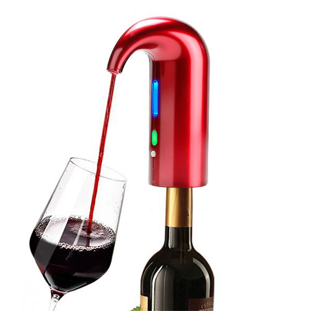 Electric One Touch Portable Aerator Dispenser Pump USB Rechargeable Cider Decanter Pourer Wine Accessories For Bar Home Use Free shipping