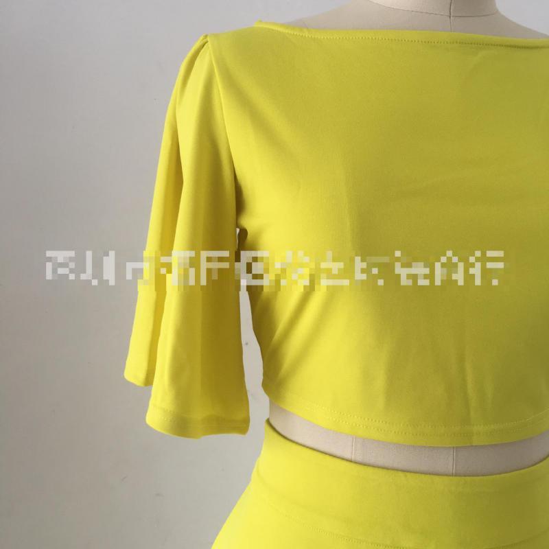 Women Sets Woem Skirt One Shoulder Crop Top With Big Swing Maxi Two Piece And 210524