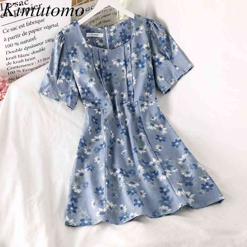 Kimutomo Elegant Floral Dress Women Gentle O-neck Short Sleeve Slim Waist A-line Vestidos Female Summer Korean Chic 210521, Photo
Kimutomo Elegant Floral Dress Women Gentle O-neck Short Sleeve Slim Waist A-line Vestidos Female Summer Korean Chic 210521, Photo
