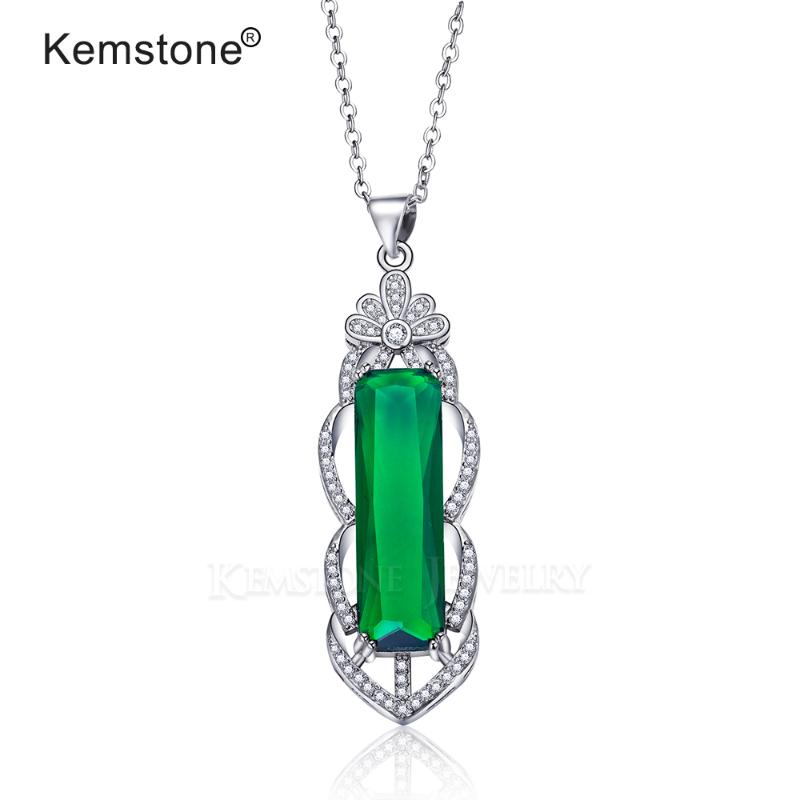Pendant Necklaces Kemstone Green Crystal Square Retro Chain Necklace Jewelry For Women Male, Silver
Pendant Necklaces Kemstone Green Crystal Square Retro Chain Necklace Jewelry For Women Male, Silver