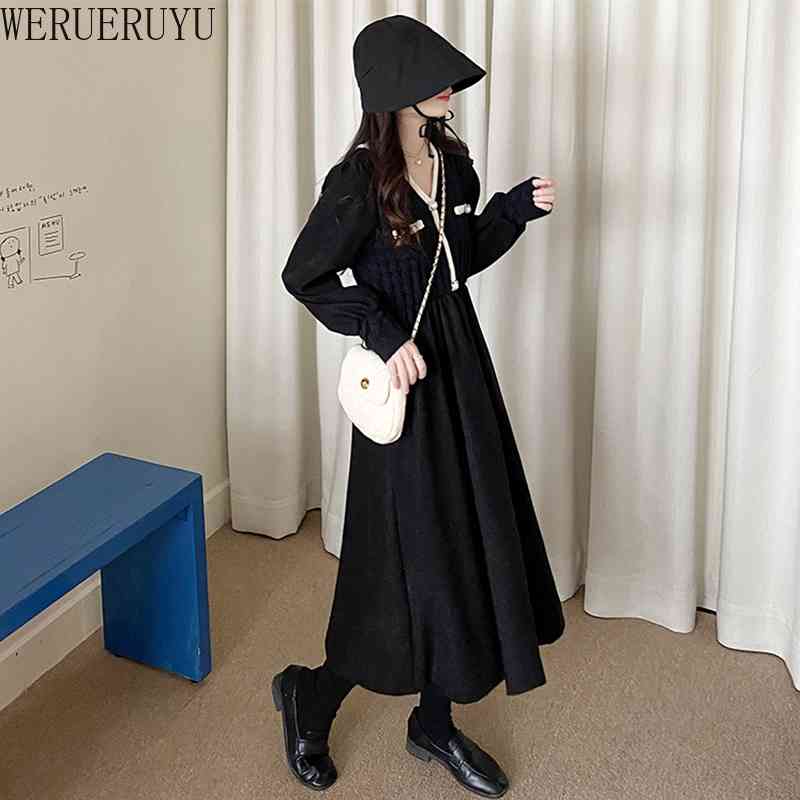 WERUERUYU autumn and winter women' European and American Hepburn style black retro V collar velvet dress 210608, Photo color
WERUERUYU autumn and winter women' European and American Hepburn style black retro V collar velvet dress 210608, Photo color