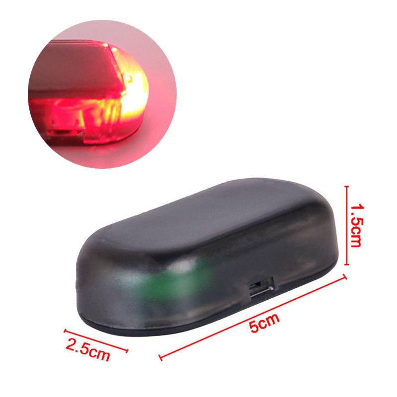 Vehicle LED Alarm Light Fake Security Lights Solar Powered Simulated Dummy Warning Anti-Theft Car Caution Lamp Flashing