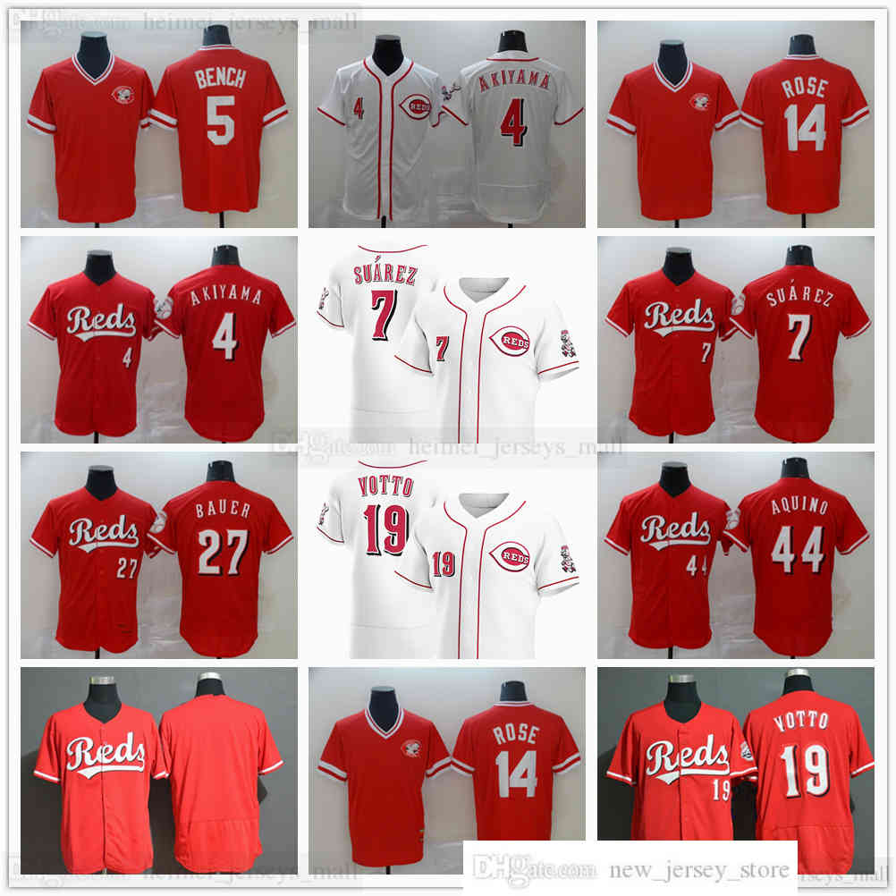 2022 news Baseball 14 Pete Rose Jerseys White Red 4 Shogo Akiyama 7 Eugenio Suarez 27 Trevor Bauer 44 Aristides Aquino 19 Joey Votto Man Top Quality Stitched, Same as picture
2022 news Baseball 14 Pete Rose Jerseys White Red 4 Shogo Akiyama 7 Eugenio Suarez 27 Trevor Bauer 44 Aristides Aquino 19 Joey Votto Man Top Quality Stitched, Same as picture