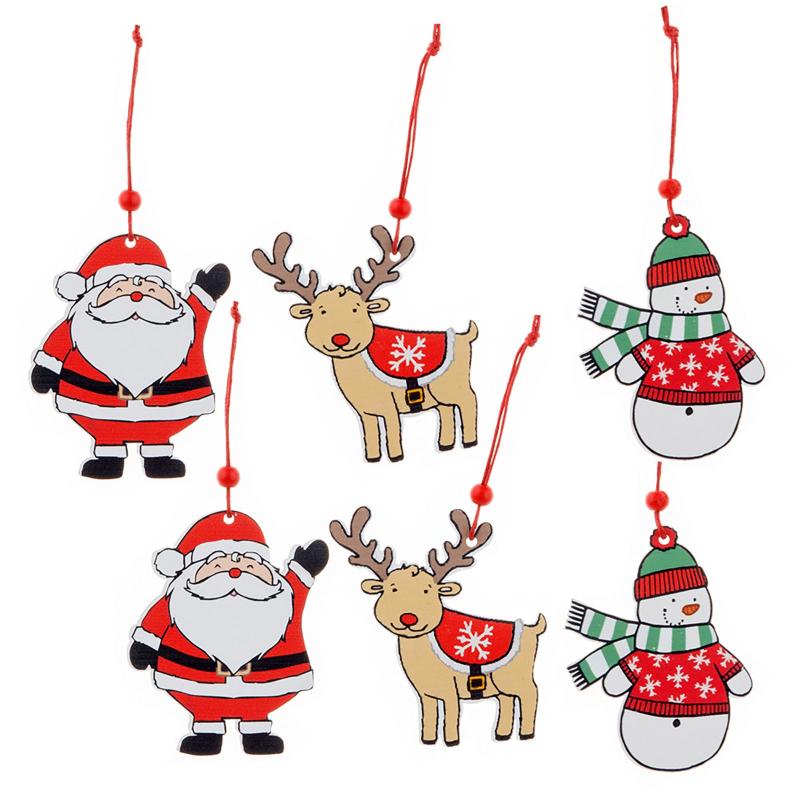 Christmas Decorations Ornaments 6pc Wooden Small Pendant Set Holiday Hanging Decoration For Home Year Decor Kids Toy
Christmas Decorations Ornaments 6pc Wooden Small Pendant Set Holiday Hanging Decoration For Home Year Decor Kids Toy