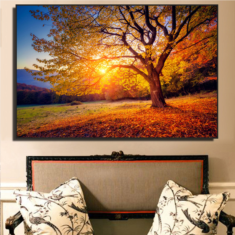 HD Print Large Size Sunset Beautiful Scenery Canvas Painting Nature Landscape Canvas Print Posters For Living Room