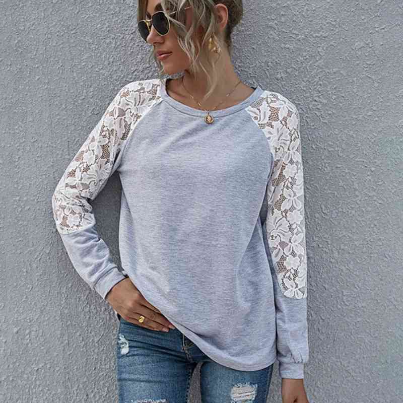 Fashion Lace Women Blouses Shirt Summer Long Sleeve Tops Hollow Blouse O Neck Female Blusas Femininas 210603, Gray
Fashion Lace Women Blouses Shirt Summer Long Sleeve Tops Hollow Blouse O Neck Female Blusas Femininas 210603, Gray