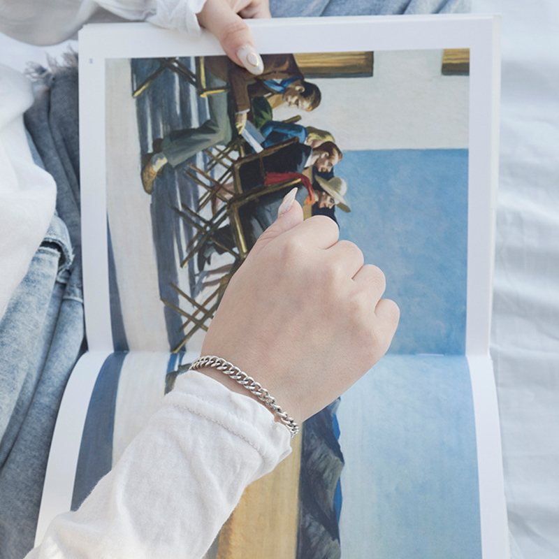 Sterling Fashion Vintage Tank Chain Thai Sier Bracelet for Women Men Adjustable Bracelets Jewelry S-B407