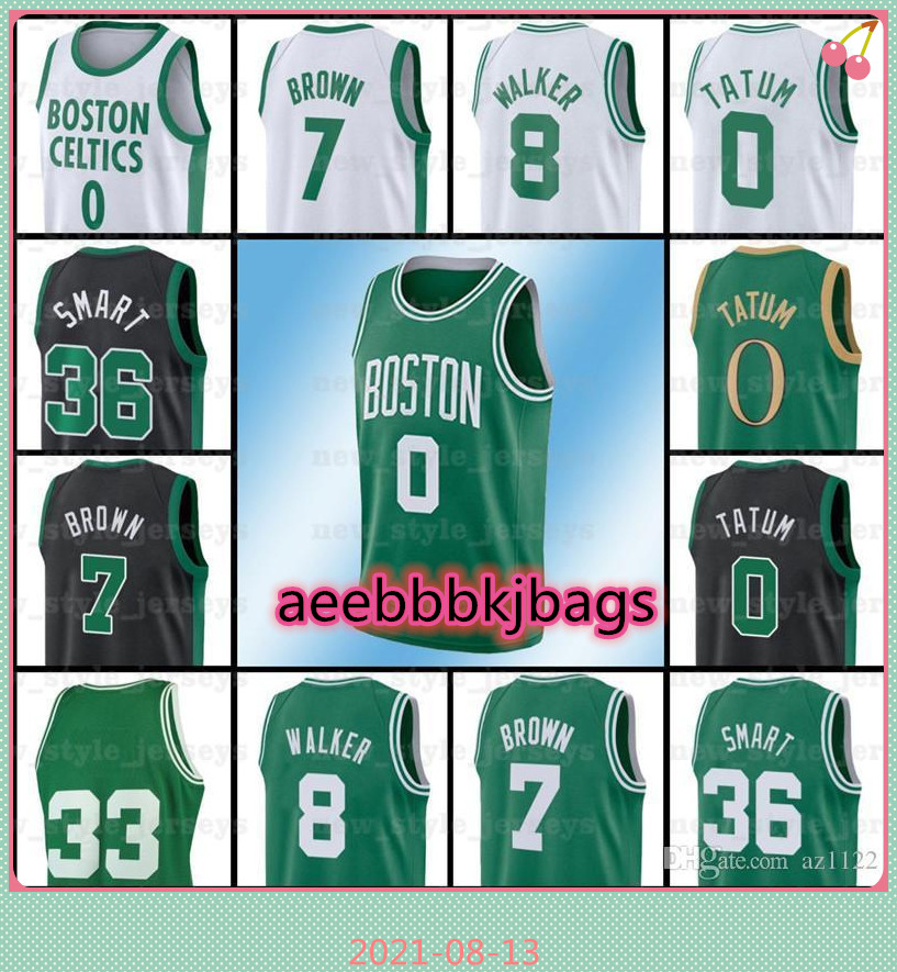 Tatum 8 Kemba Jaylen Basketball Jerseys Walker 0 Jayson Brown 36 Marcus Men Smart Stitched z5, Black;red