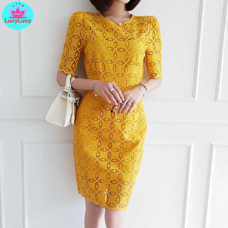 Temperament of the han edition cultivate one's morality in high-end hollow out package hip fashion render dress 210603, Yellow
Temperament of the han edition cultivate one's morality in high-end hollow out package hip fashion render dress 210603, Yellow