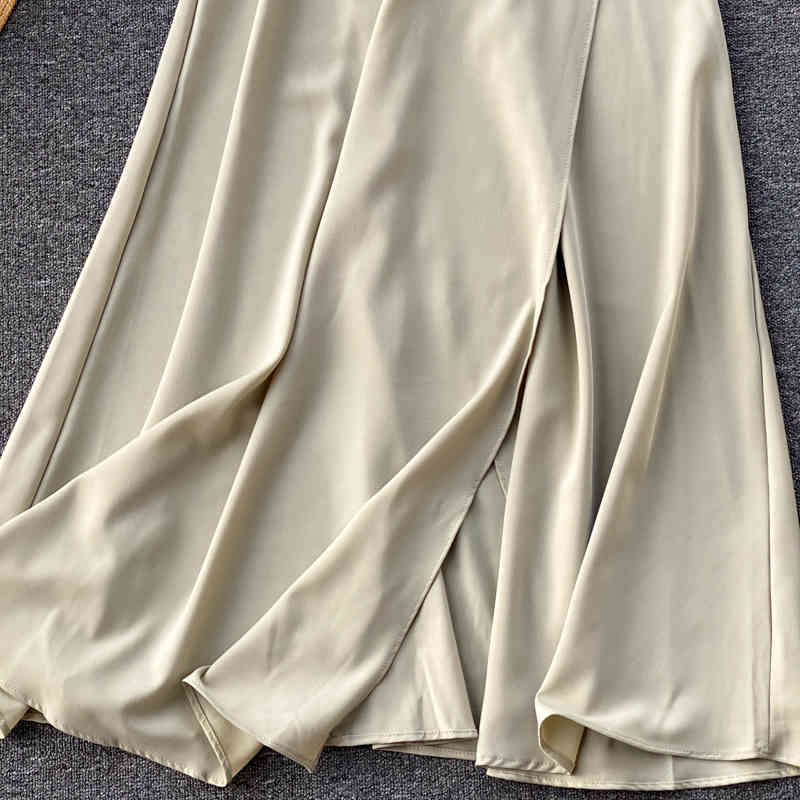 Summer Women Sleeveless Sexy Halter Dresses Female High Waist Solid Color Casual Midi Dress Ladys Red Dress 210521