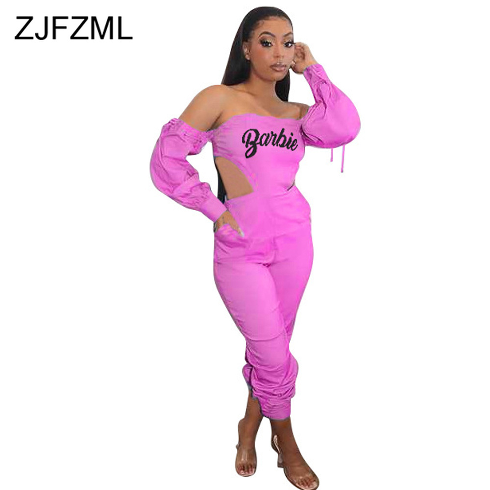 Off The Shoulder Letter Print Women Jumpsuit Autumn Waist Band Cut Out Backless Bodysuit Streetwear Long Sleeve Long Playsuits, Black
Off The Shoulder Letter Print Women Jumpsuit Autumn Waist Band Cut Out Backless Bodysuit Streetwear Long Sleeve Long Playsuits, Black