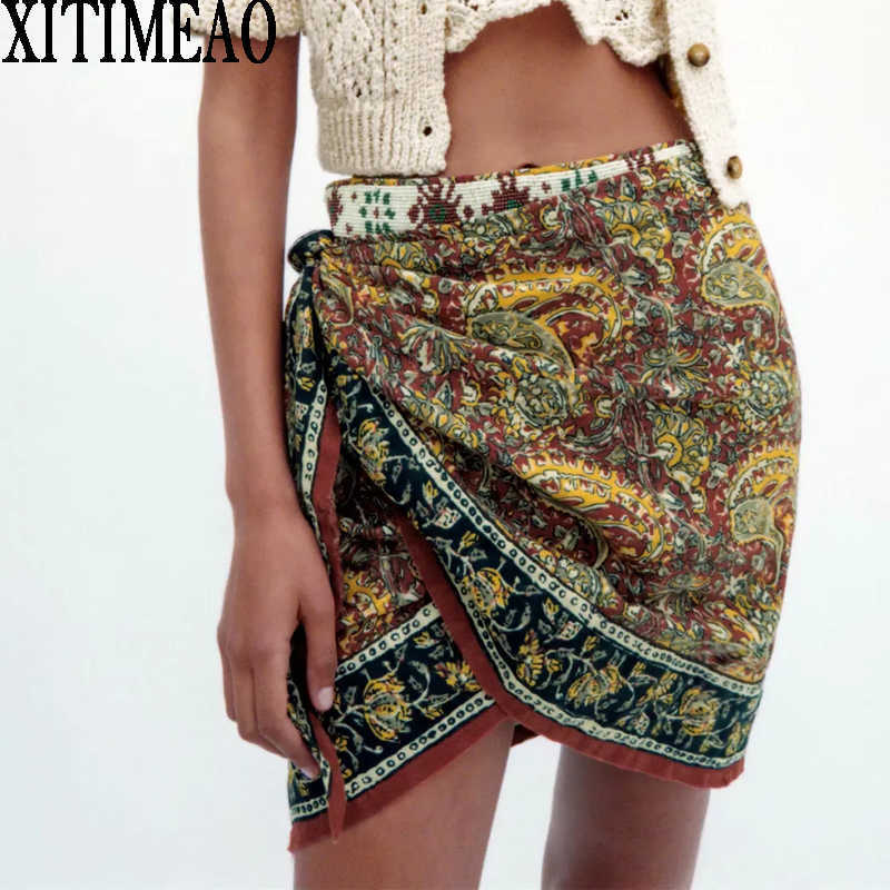 Za Women Chic Fashion Retro Ethnic Printing Mini Skirt Vintage High Waist Lace Up 210604, Brown
Za Women Chic Fashion Retro Ethnic Printing Mini Skirt Vintage High Waist Lace Up 210604, Brown