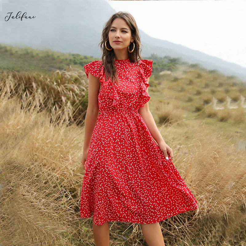 Butterfly Sleeve Dot Print Ruffles Women Summer Dress Lady Fashion A line Red Chiffon Dresses Fitted Clothes 2021 Elegant Vestid, Black
Butterfly Sleeve Dot Print Ruffles Women Summer Dress Lady Fashion A line Red Chiffon Dresses Fitted Clothes 2021 Elegant Vestid, Black
