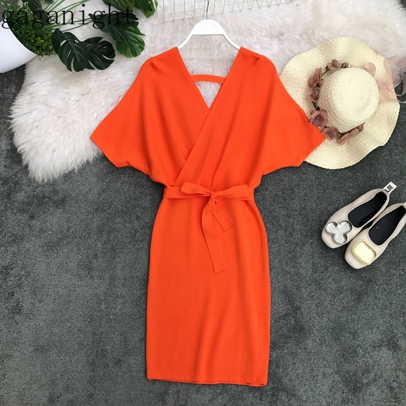 Gaganight Solid Women Elegant Dress Batwing Short Sleeve V Neck Sash Mini Party Dresses Knitted Bodycon Elastic Chic Dress 210519, Apricot
Gaganight Solid Women Elegant Dress Batwing Short Sleeve V Neck Sash Mini Party Dresses Knitted Bodycon Elastic Chic Dress 210519, Apricot