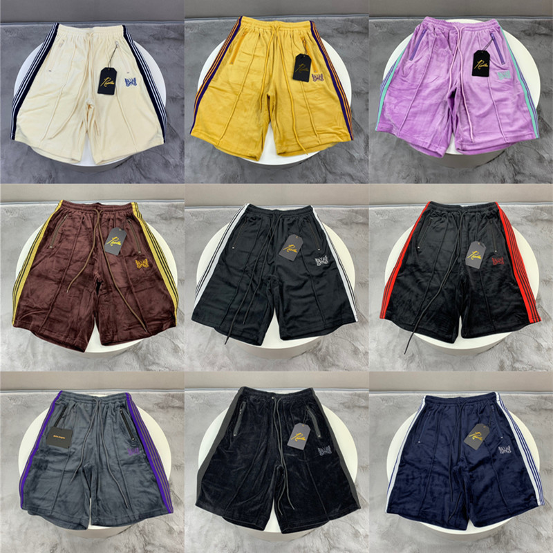 10Colors Velvet Shorts Men Women 1 Best-Quality Multicolor Embroidery Track Side Stripe Breeches, Black
10Colors Velvet Shorts Men Women 1 Best-Quality Multicolor Embroidery Track Side Stripe Breeches, Black